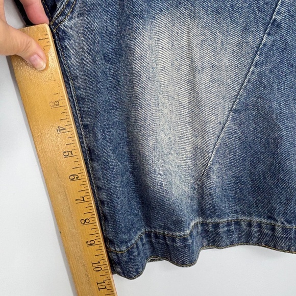 KKSHOP Womens Small XS 160/64A Bermuda Jean Shorts Wide Leg Blue Denim 5-Pocket - Picture 6 of 11